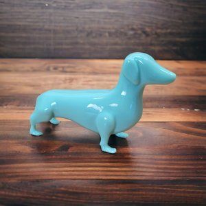 Mini Dachshund Mid Century Modern Style Figurine Depression Style Mint Green